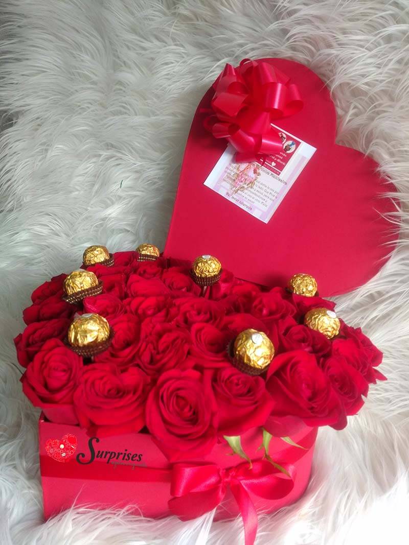 rosas con chocolates a domicilio